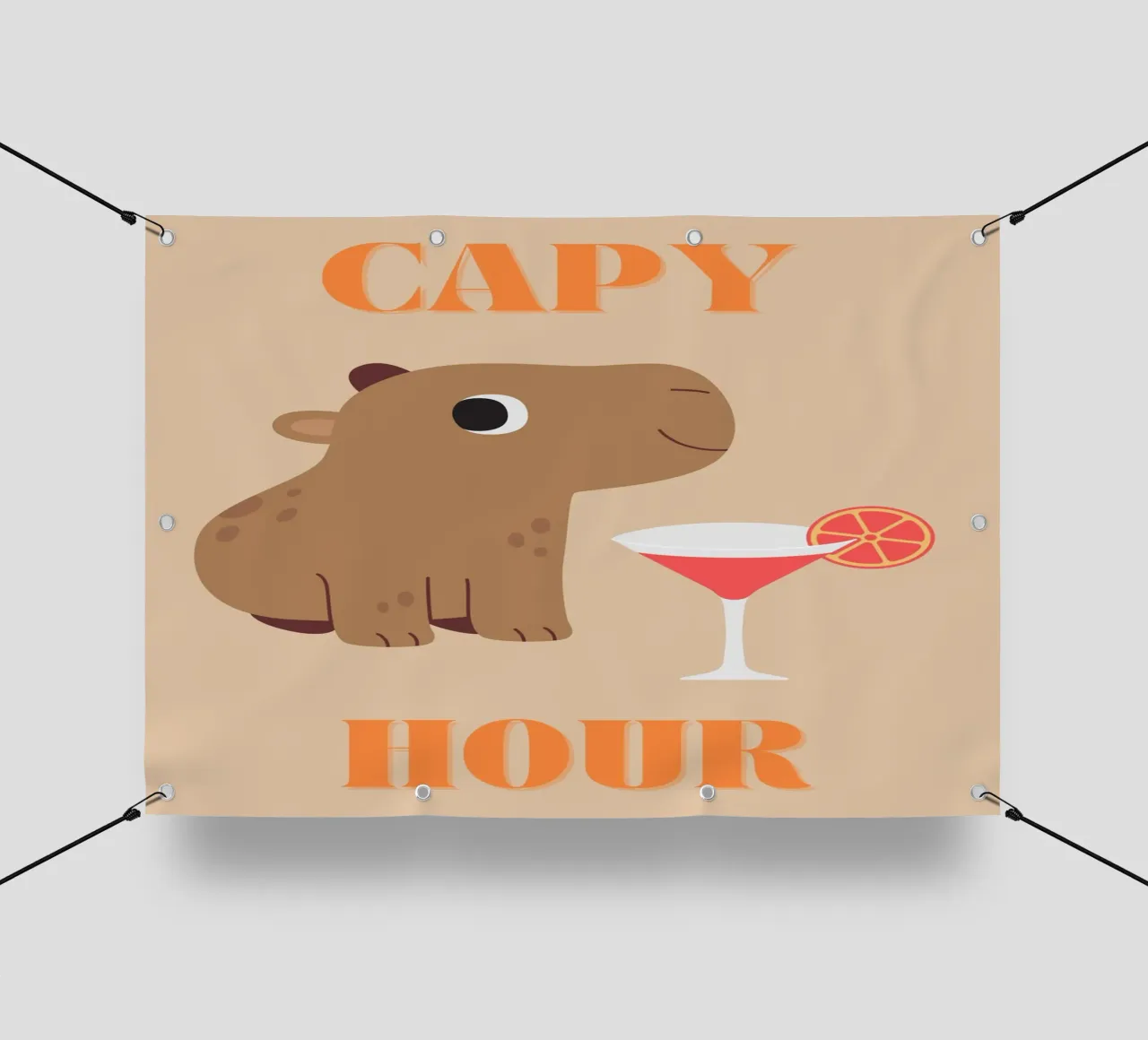 Capy Hour | Fun Capybara Print | Happy Hour telo in pvc da PrintCessStudio