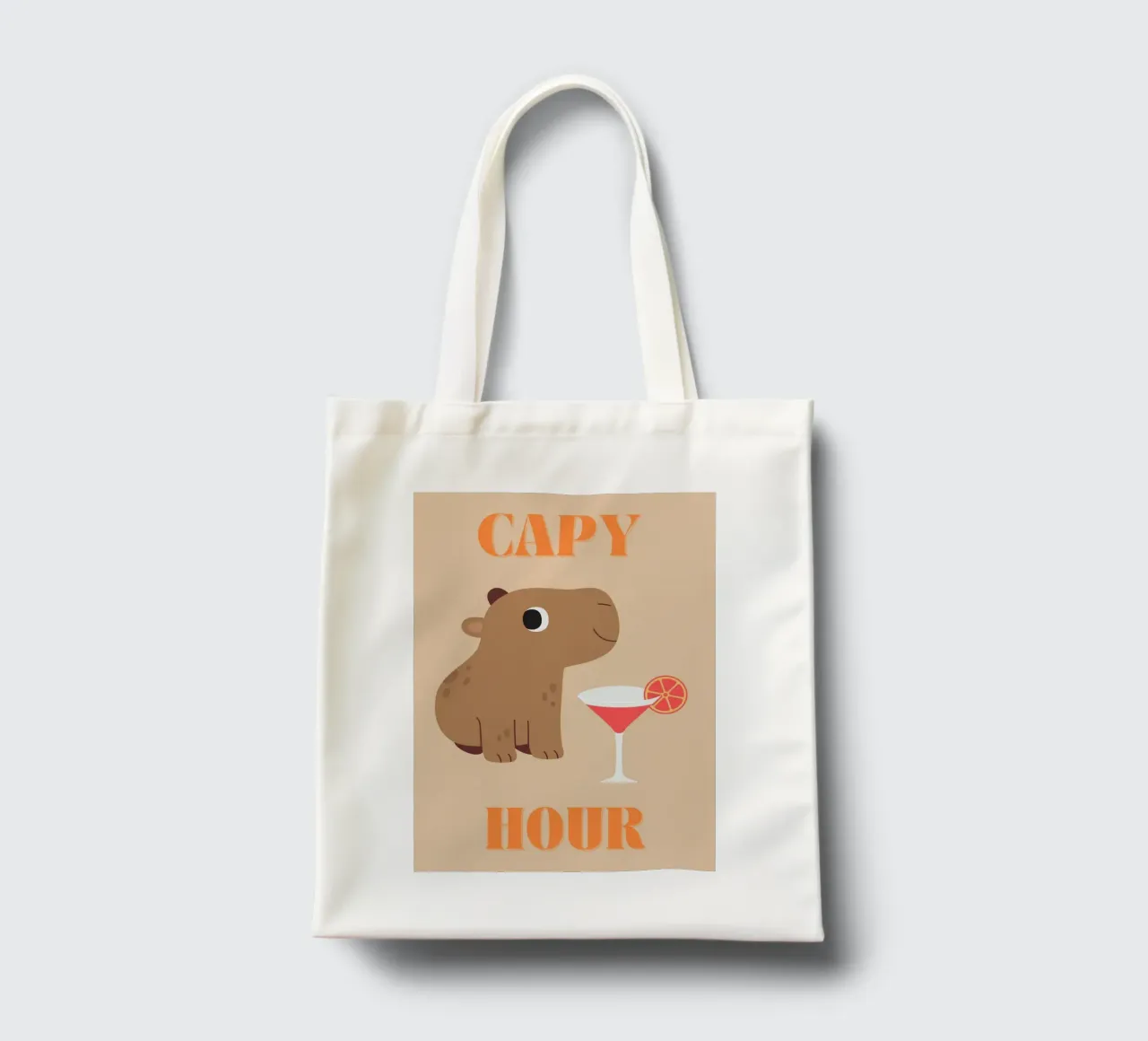 Capy Hour | Fun Capybara Print | Happy Hour borsa in juta da PrintCessStudio