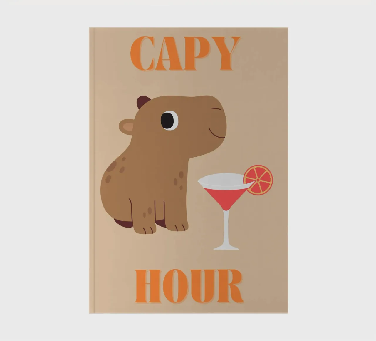 Capy Hour | Fun Capybara Print | Happy Hour notebook by PrintCessStudio