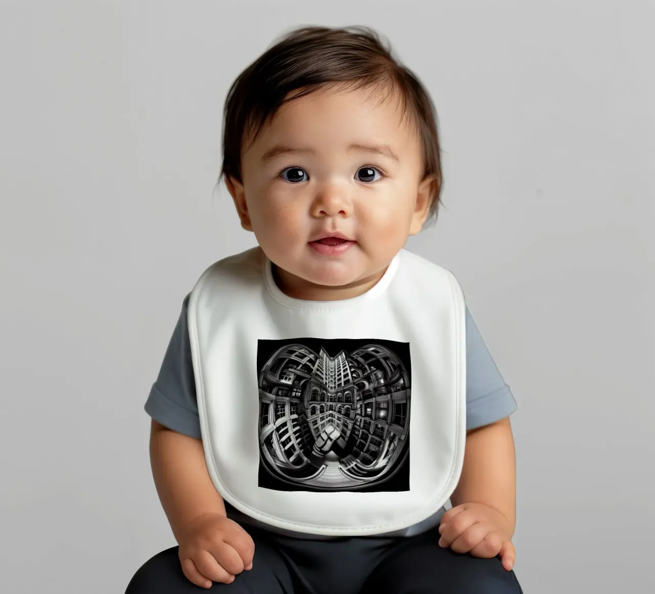 Sphere 029 - Abstract Architectural Symmetry baby bib by Spheres