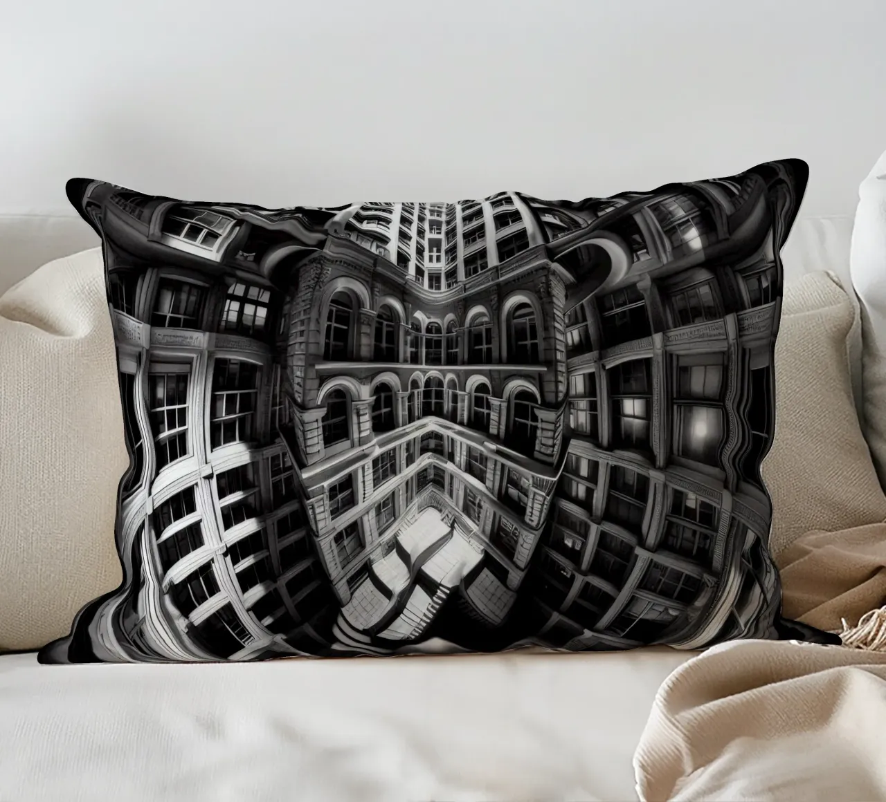 Sphere 029 - Abstract Architectural Symmetry decorative cushion by Spheres