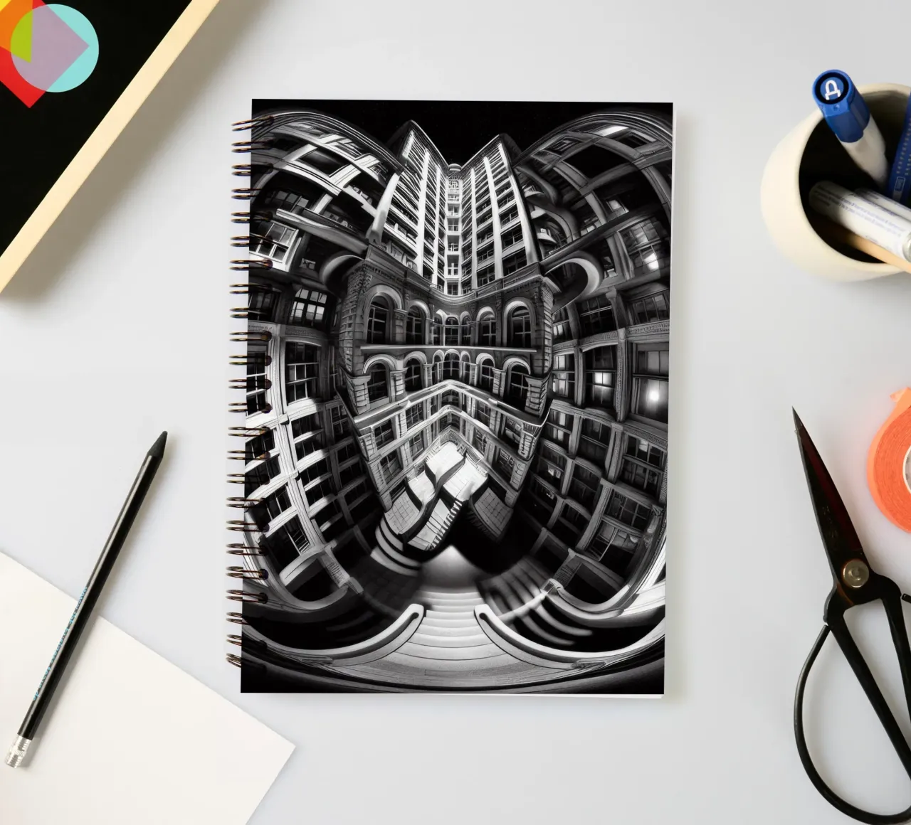 Sphere 029 - Abstract Architectural Symmetry spiral notebook by Spheres