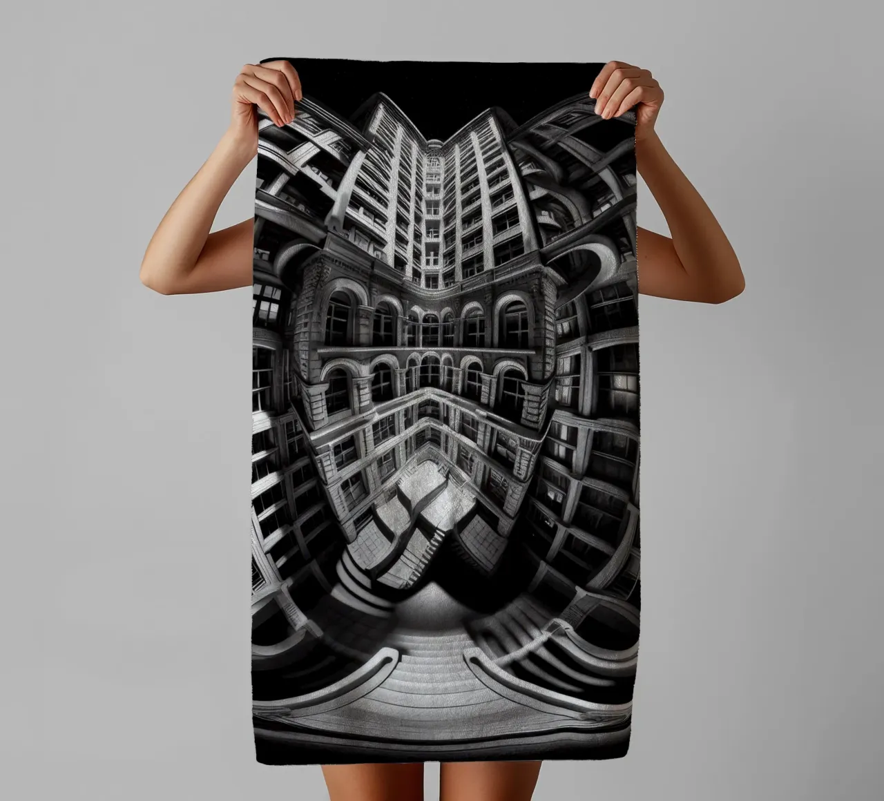 Sphere 029 - Abstract Architectural Symmetry towel by Spheres