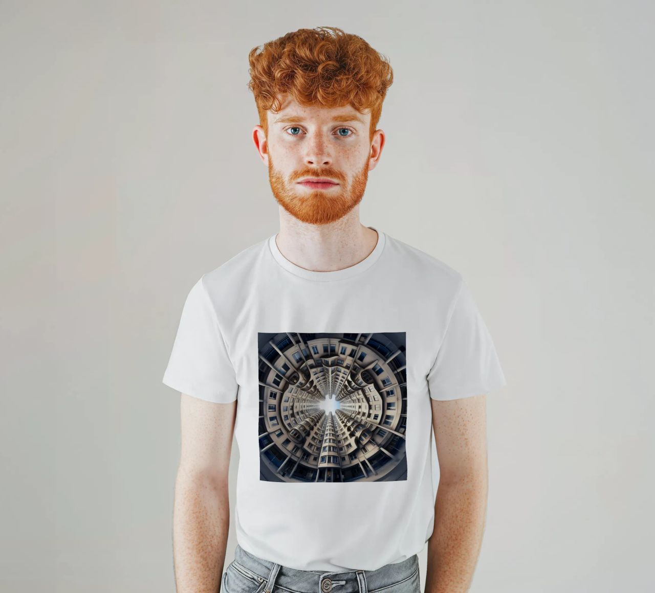 Sphere 034 - Symmetrical Cylindrical Building t-shirt da Spheres