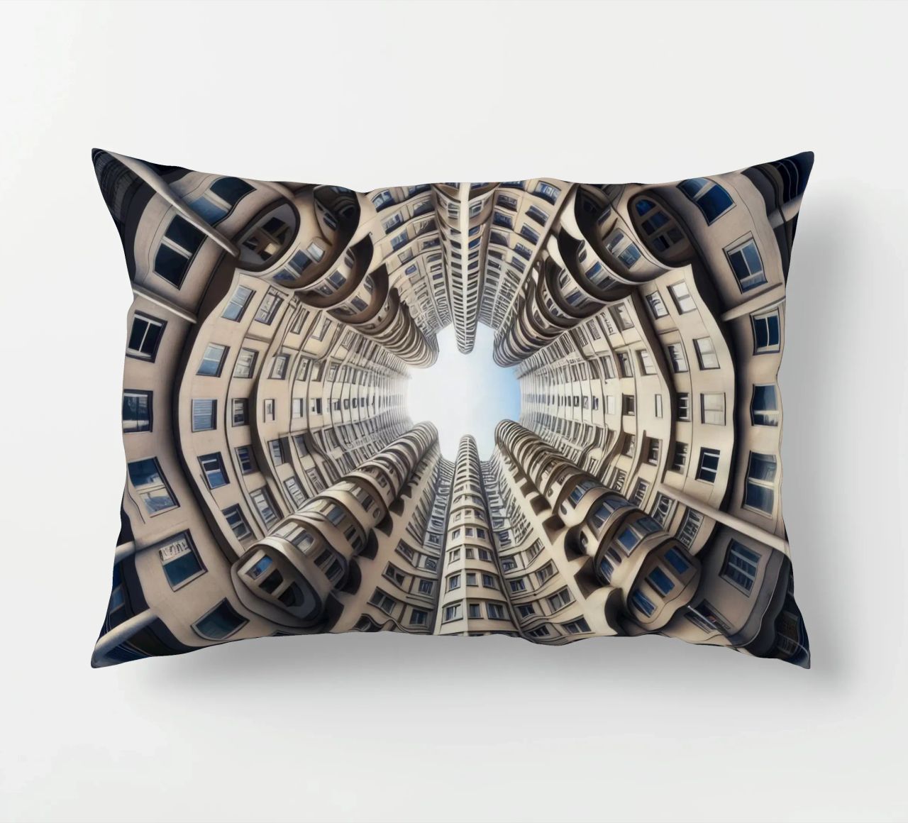 Sphere 034 - Symmetrical Cylindrical Building cuscino da Spheres