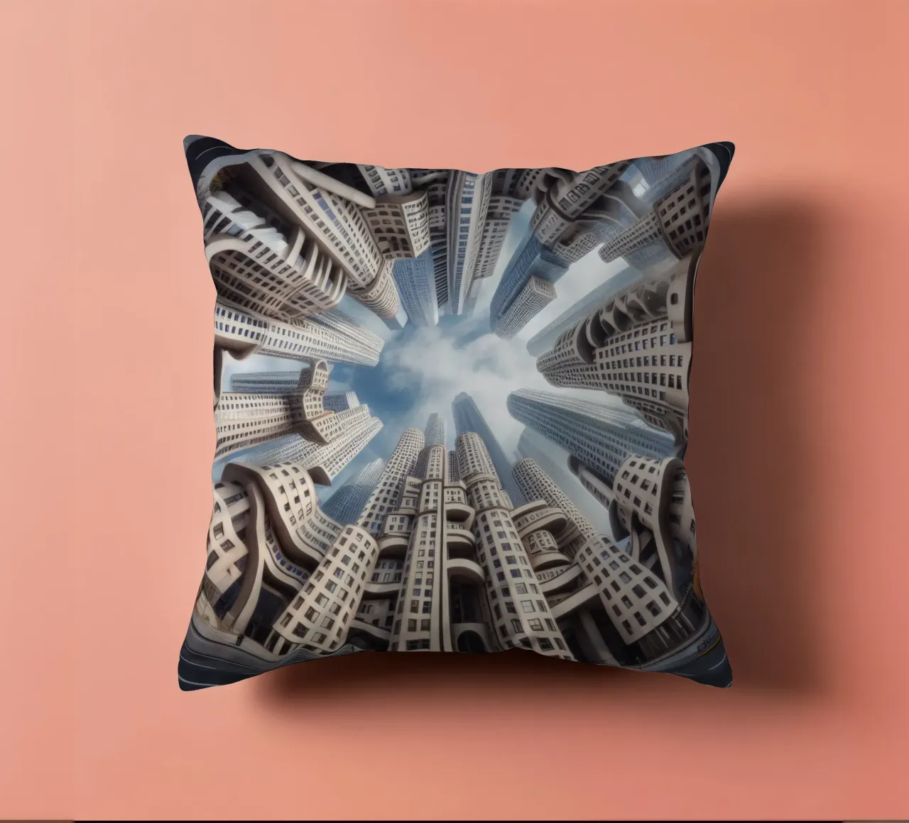 Sphere 042 - Futuristic Urban Skyline cuscino da Spheres