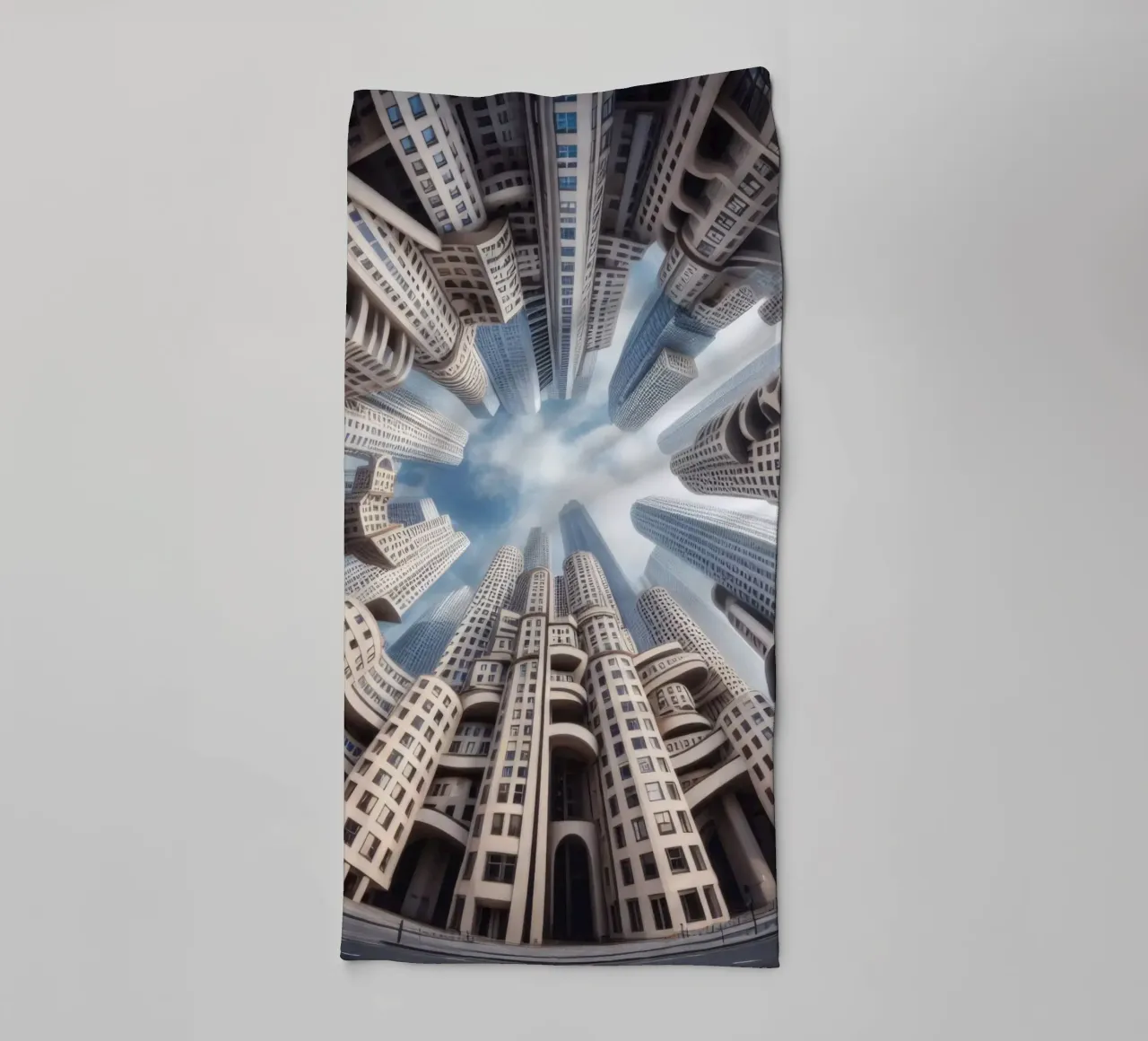 Sphere 042 - Futuristic Urban Skyline asciugamano da bagno da Spheres