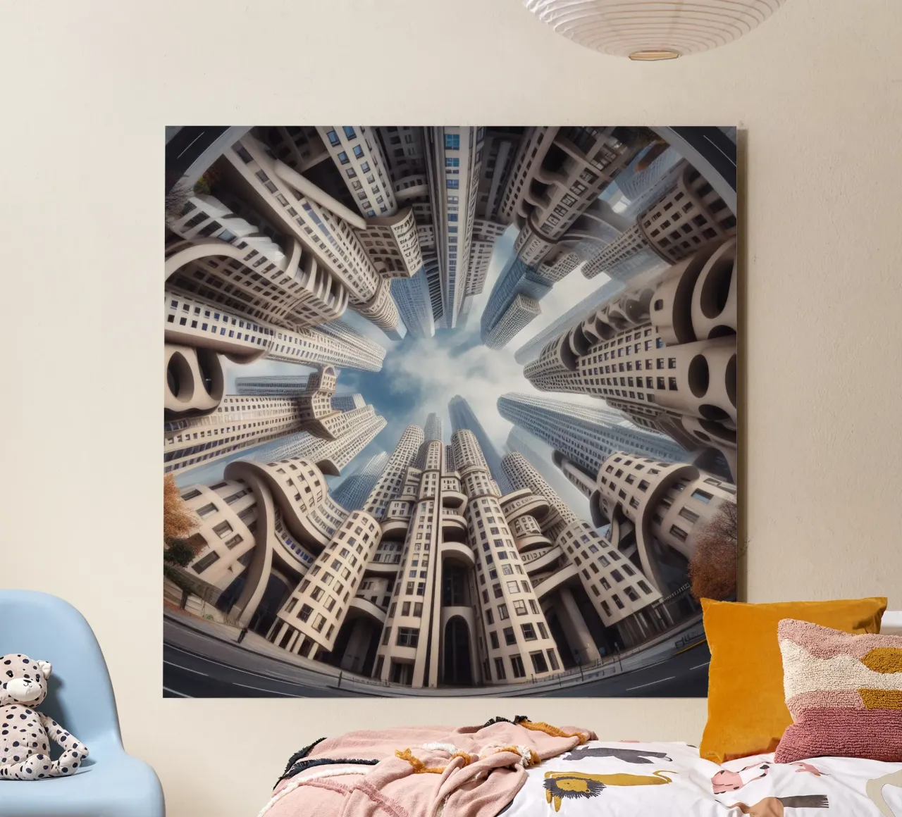 Sphere 042 - Futuristic Urban Skyline alluminio dibond da Spheres