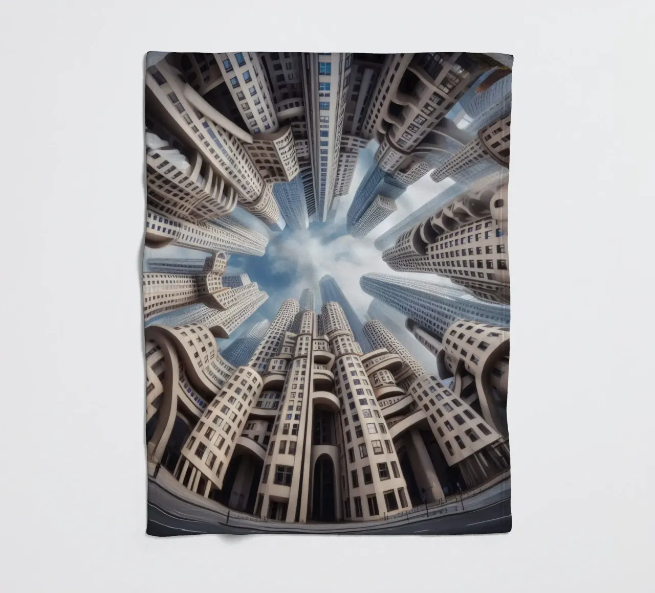 Sphere 042 - Futuristic Urban Skyline coperta in pile da Spheres