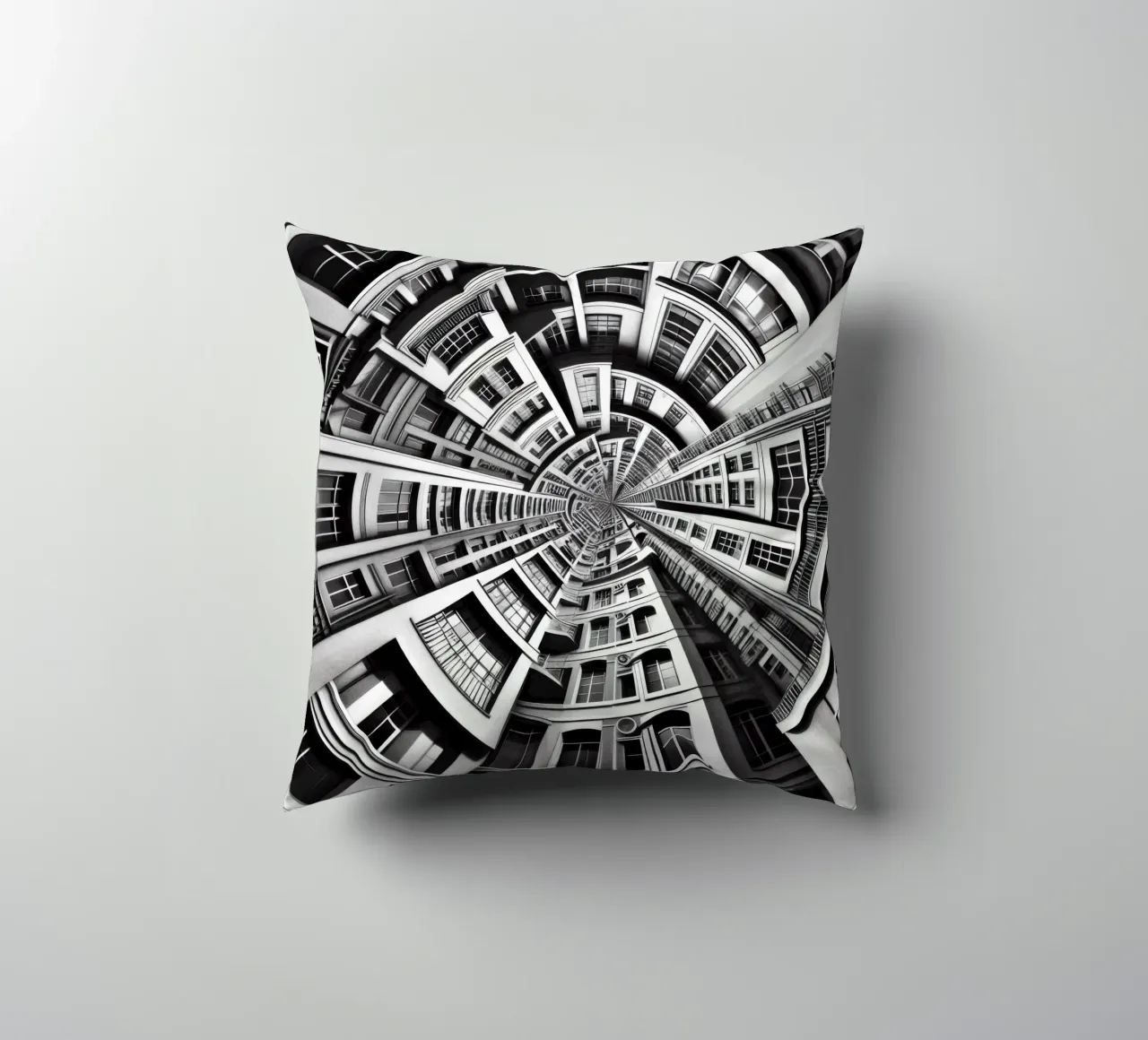 Sphere 030 - Symmetrical Urban Architecture decorative cushion by Spheres