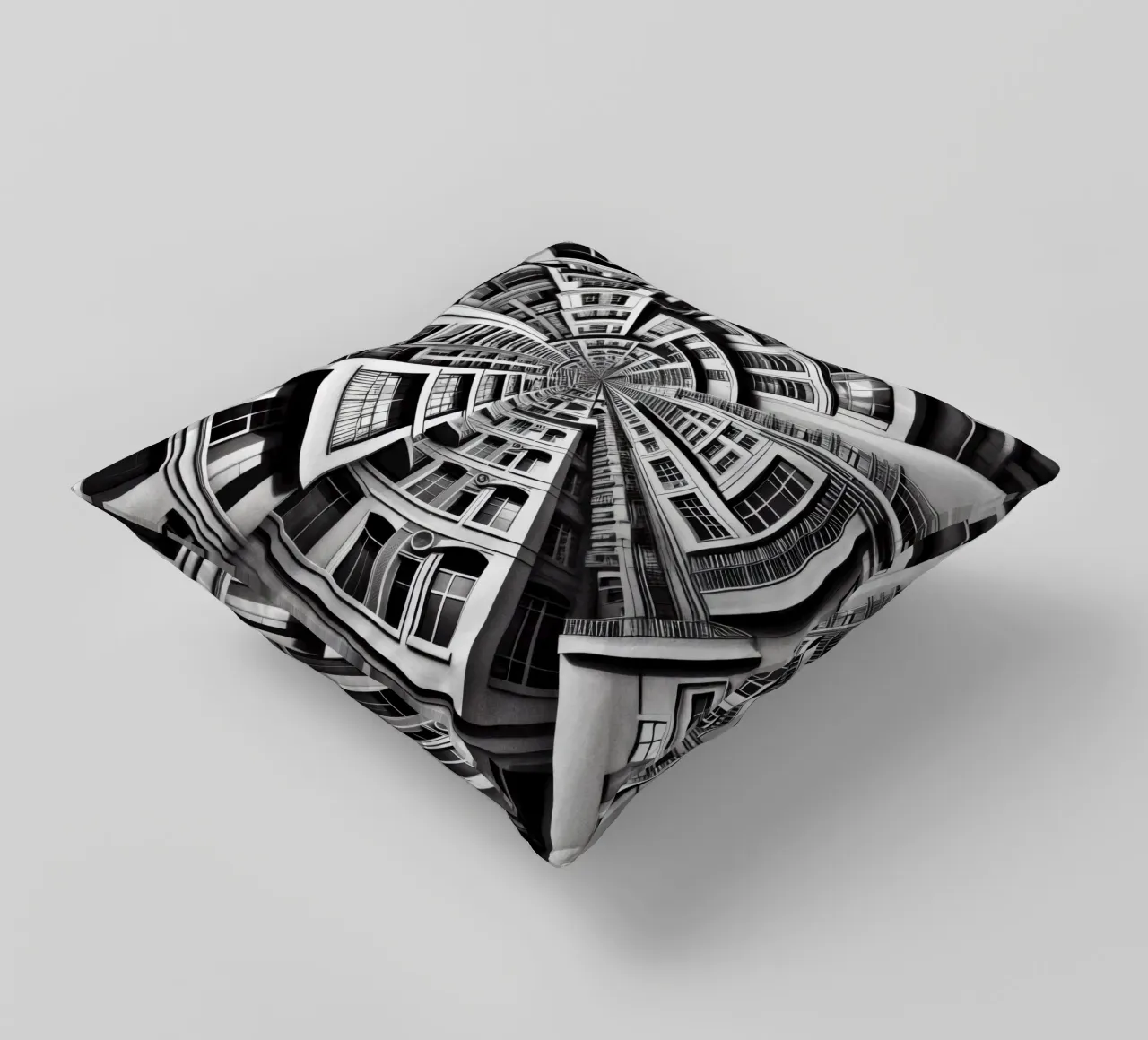 Sphere 030 - Symmetrical Urban Architecture decorative cushion by Spheres
