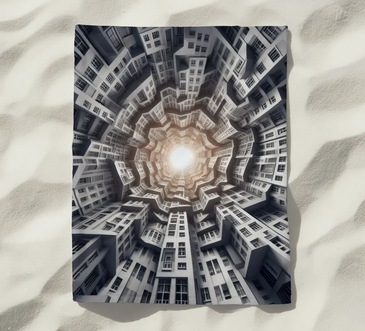 Sphere 041 - Abstract Spiral Architecture strandhanddoek van Spheres