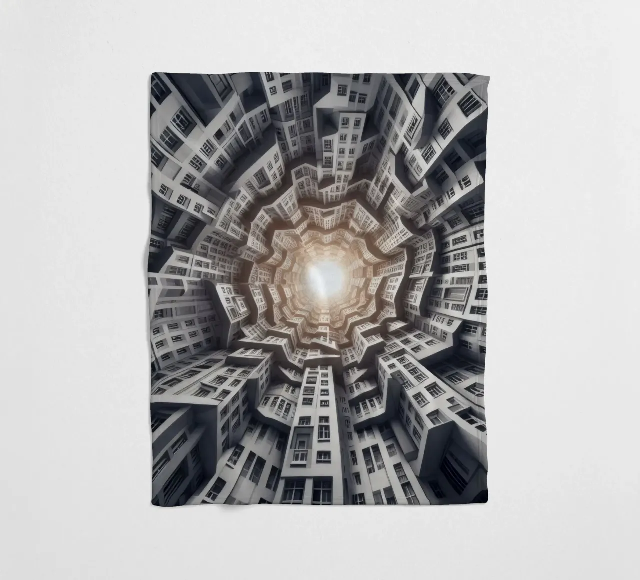 Sphere 041 - Abstract Spiral Architecture Fleecedecke von Spheres