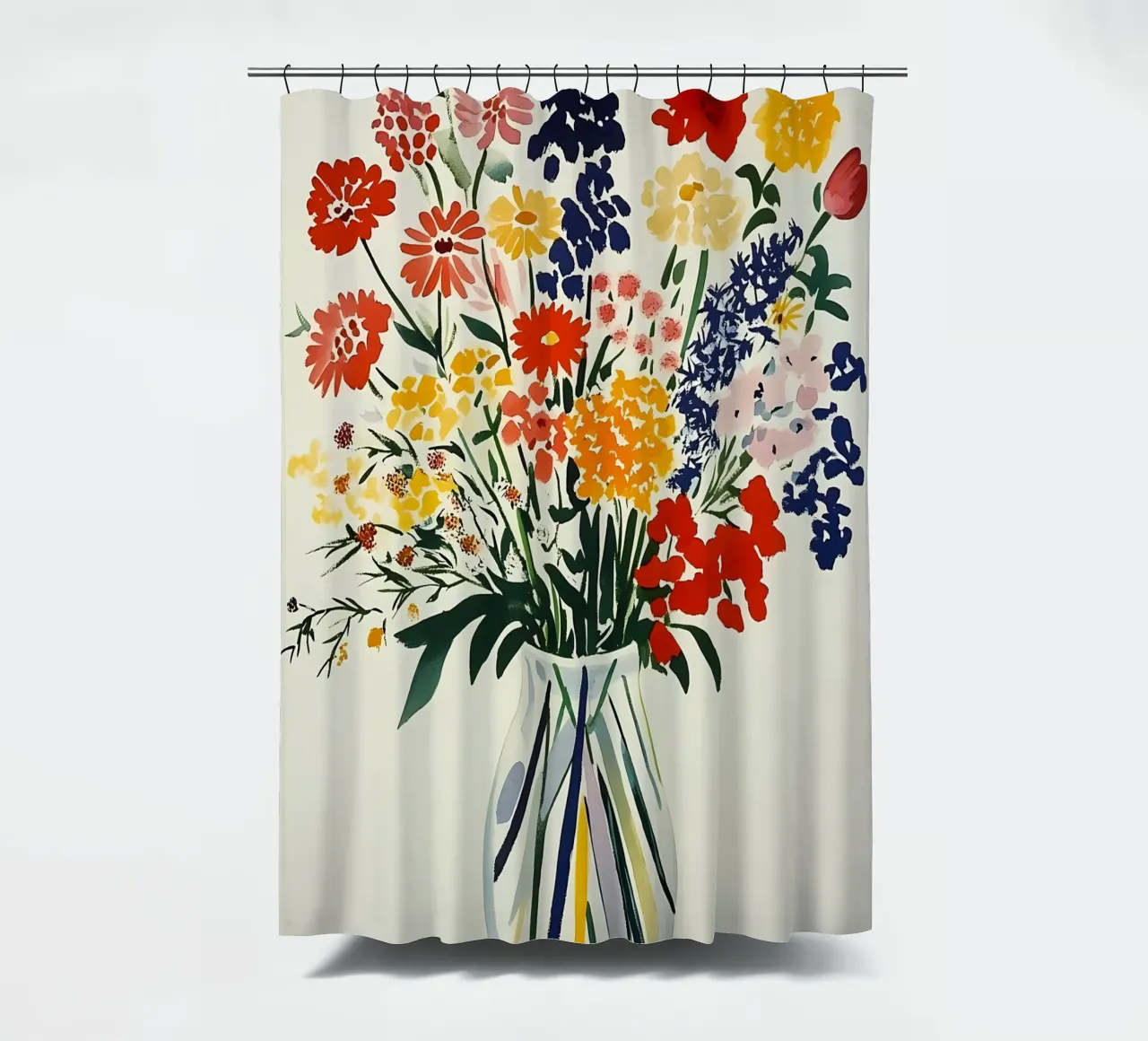 Bouquet in vase shower curtain by IamHomeStudio