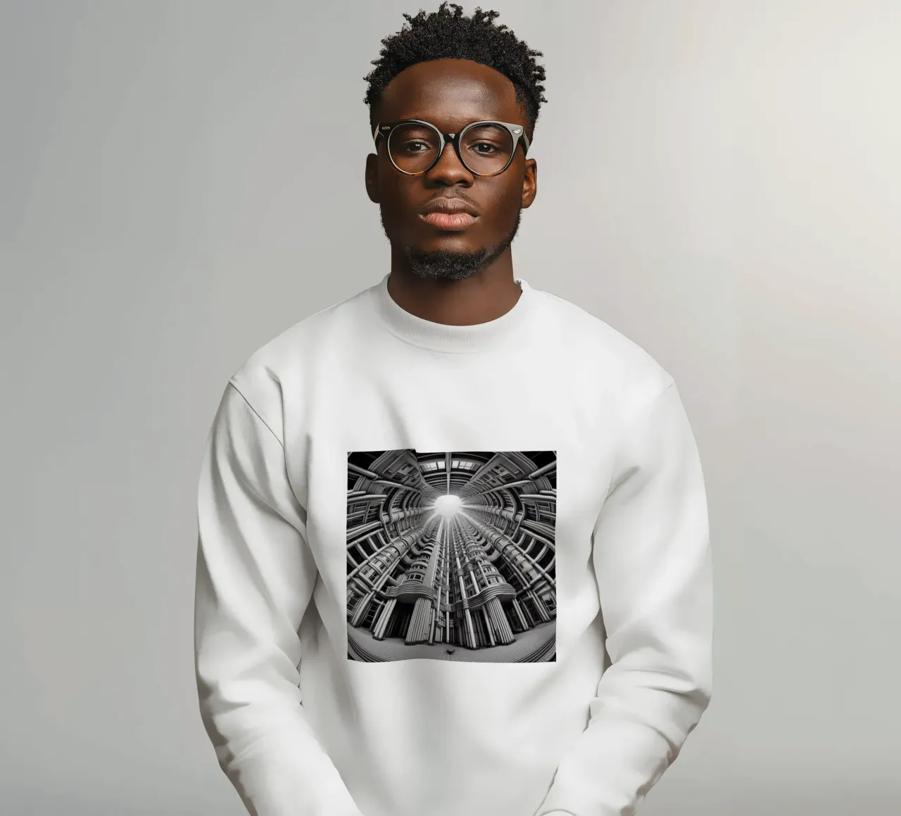 Sphere 033 - Futuristic Cylindrical Architecture Sweatshirt von Spheres