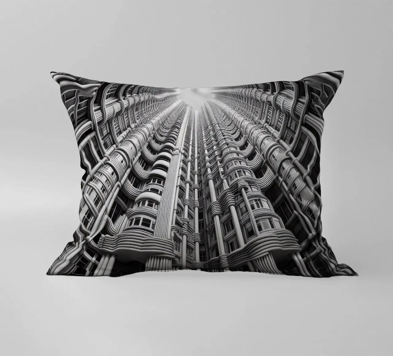 Sphere 033 - Futuristic Cylindrical Architecture cuscino da Spheres