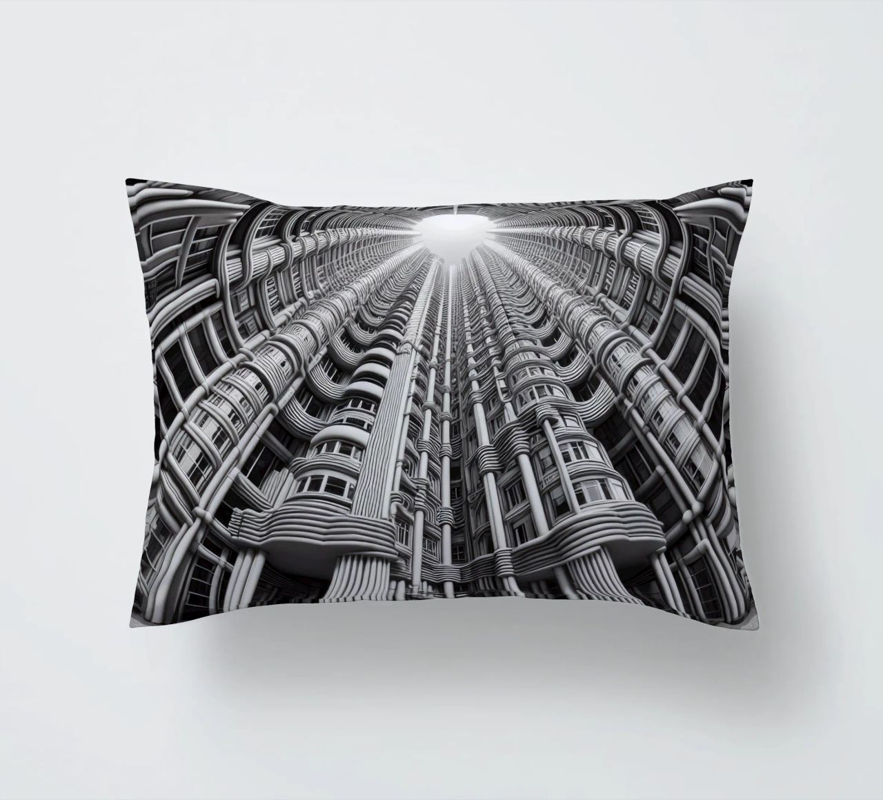 Sphere 033 - Futuristic Cylindrical Architecture cuscino da Spheres