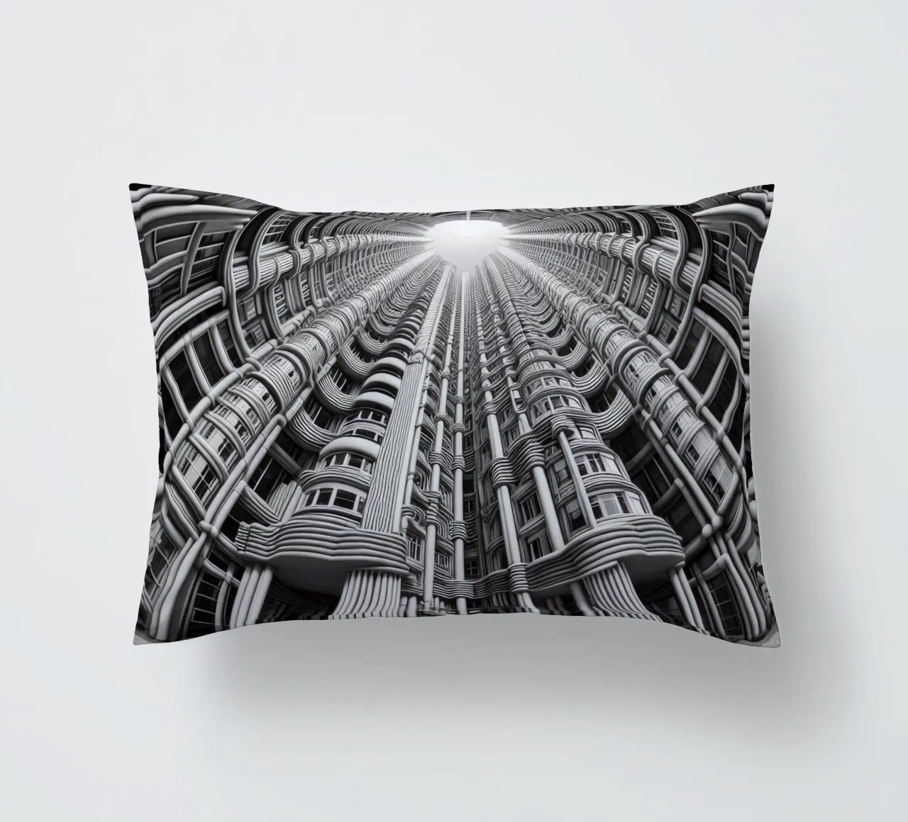 Sphere 033 - Futuristic Cylindrical Architecture cuscino da Spheres