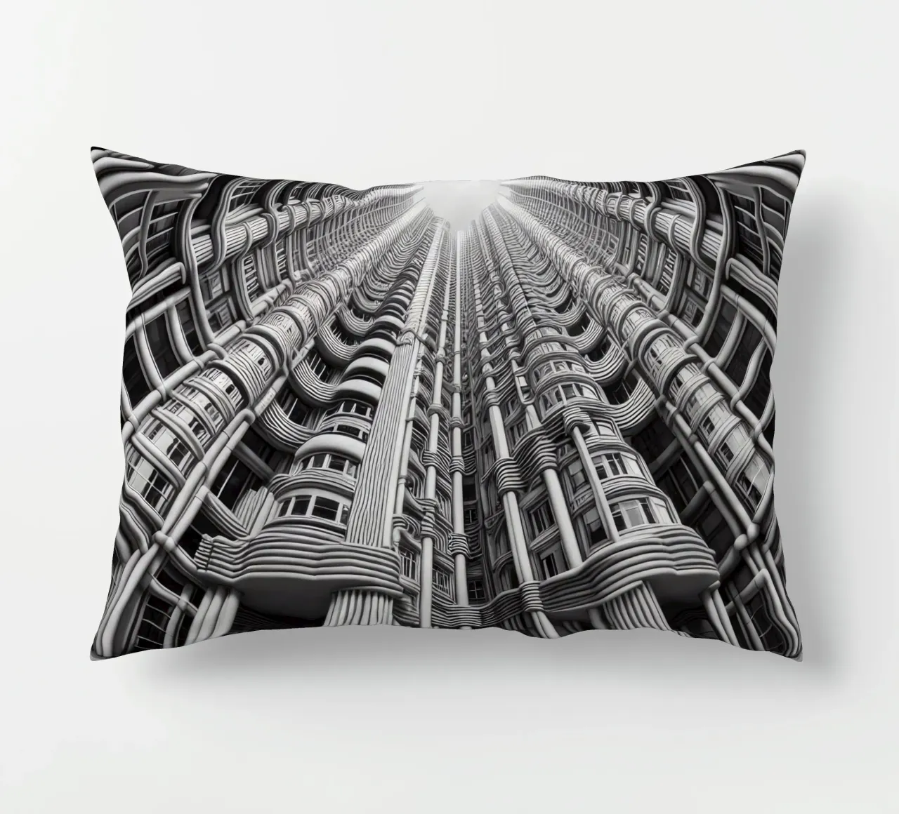 Sphere 033 - Futuristic Cylindrical Architecture cuscino da Spheres