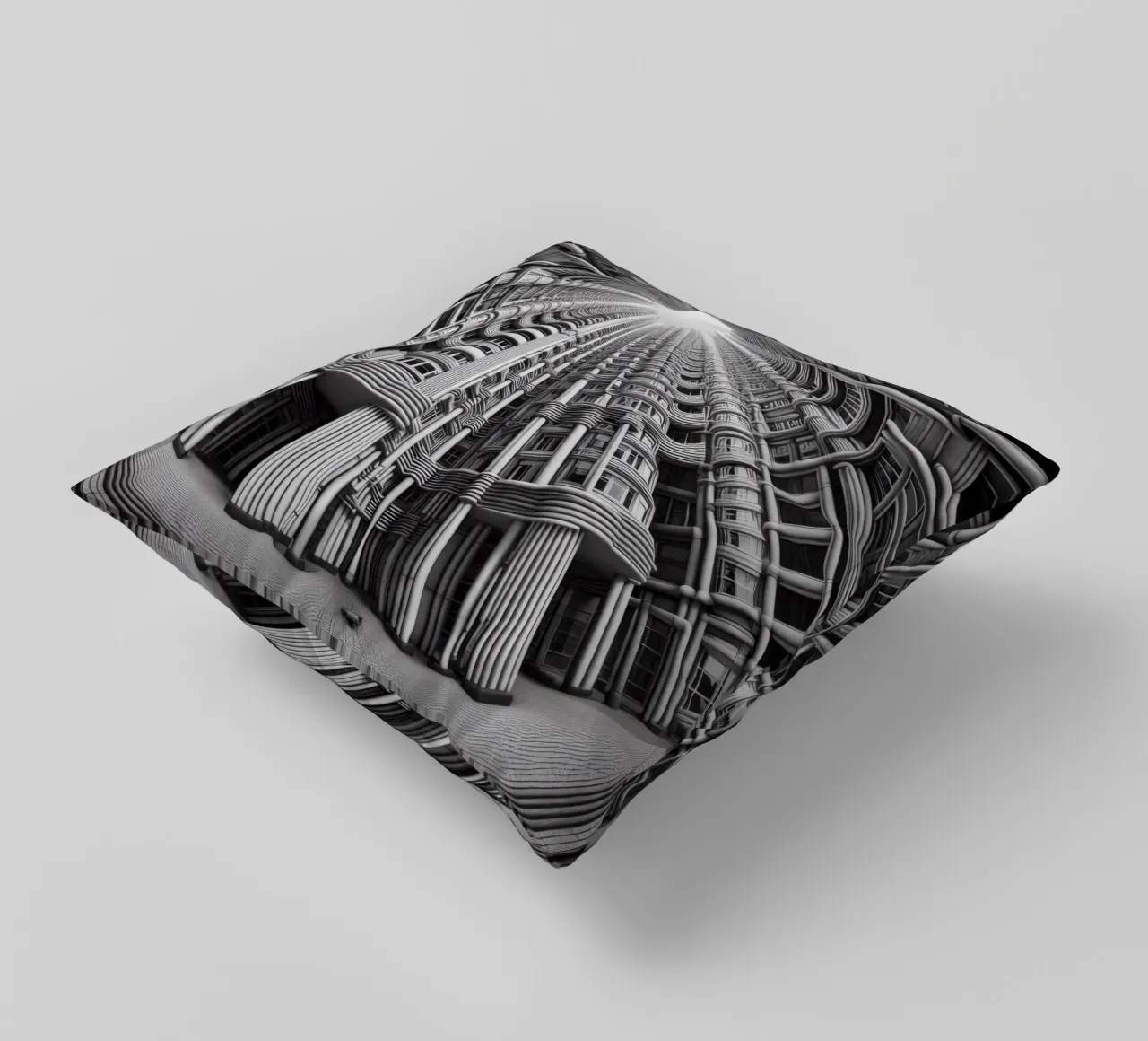 Sphere 033 - Futuristic Cylindrical Architecture cuscino da Spheres