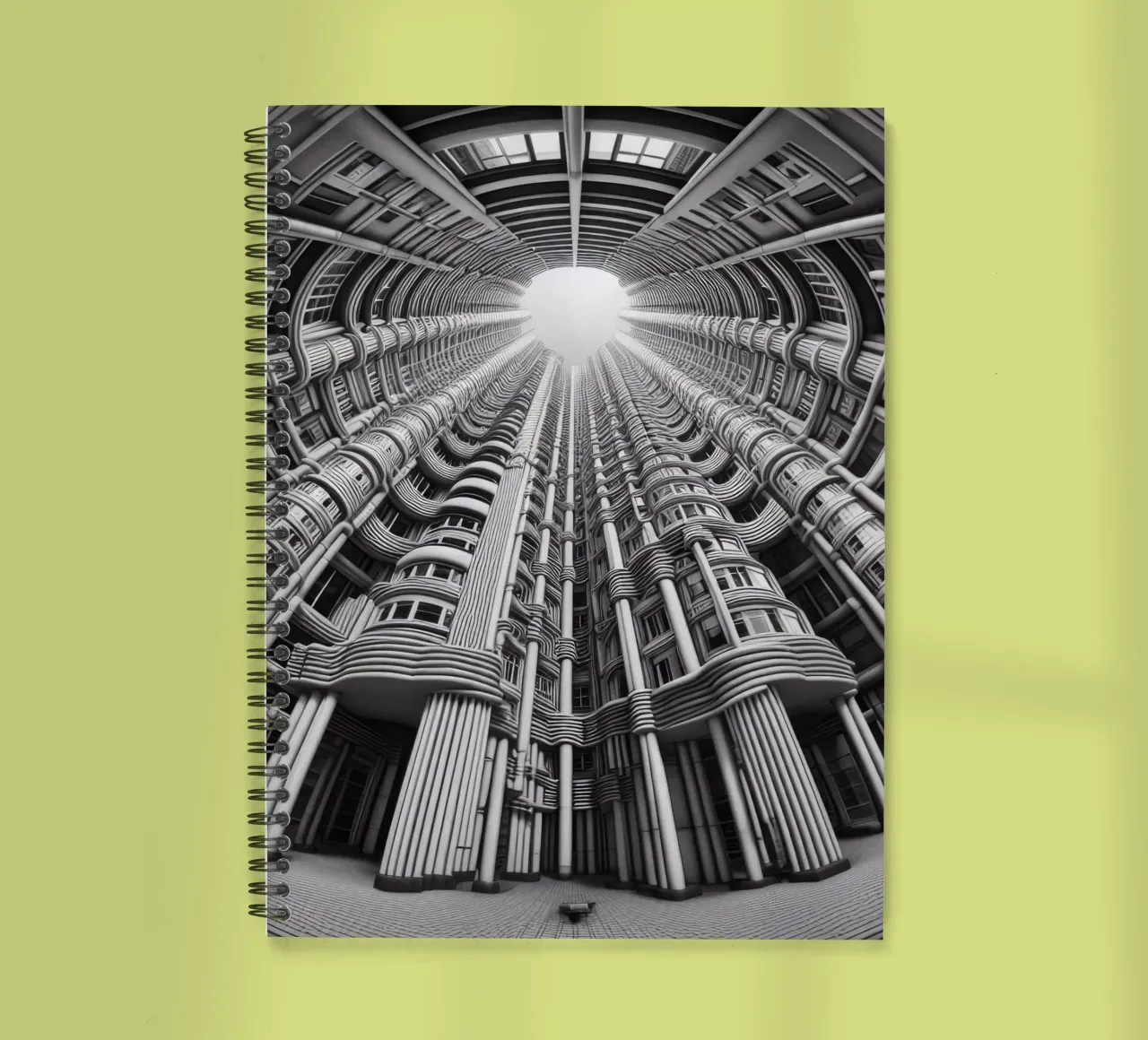 Sphere 033 - Futuristic Cylindrical Architecture spiral notebook by Spheres