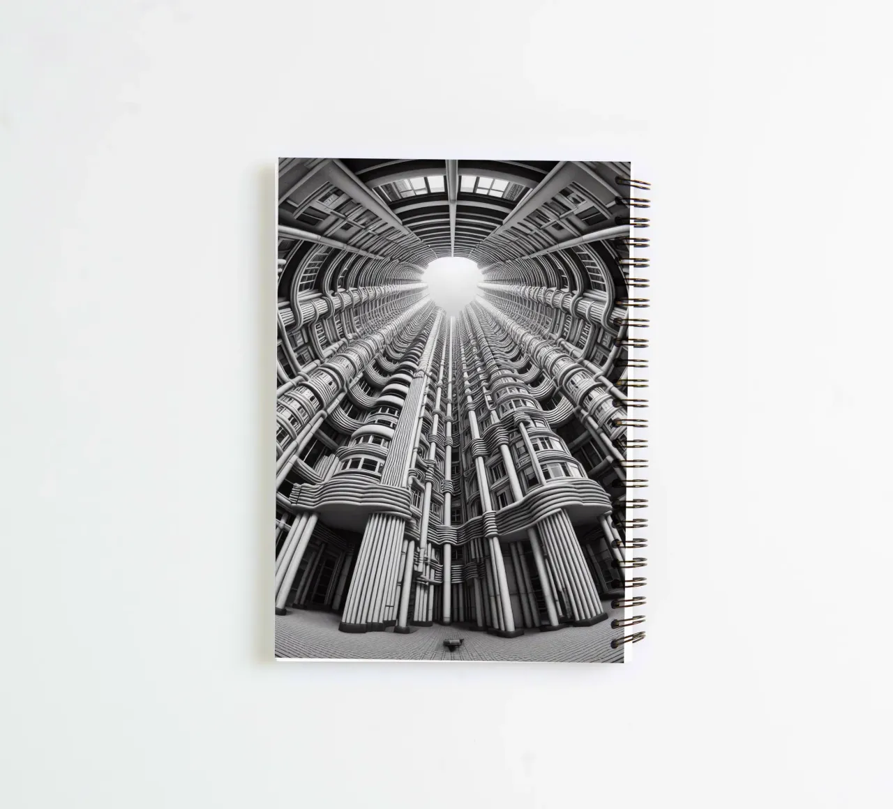 Sphere 033 - Futuristic Cylindrical Architecture spiral notebook by Spheres