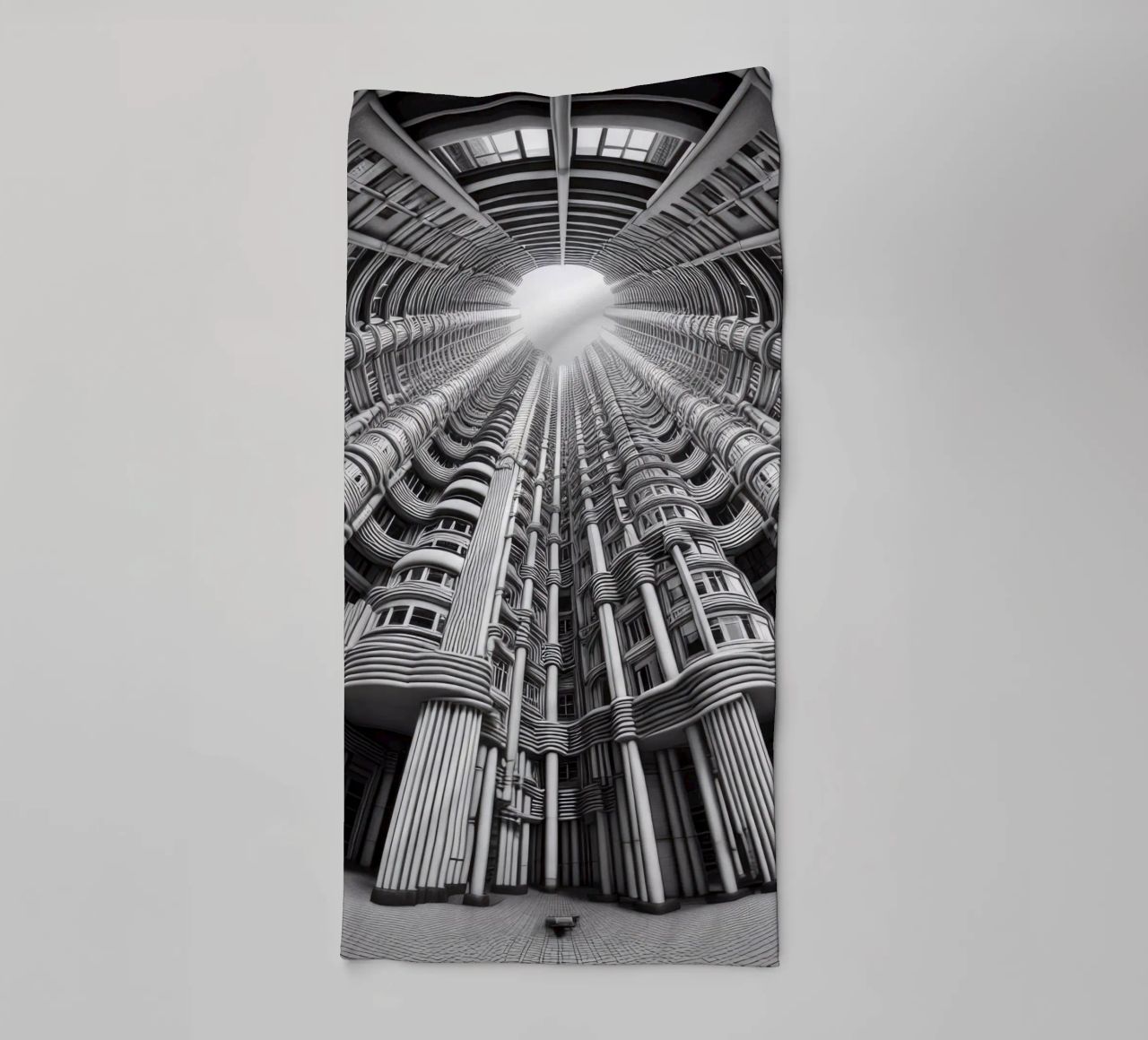 Sphere 033 - Futuristic Cylindrical Architecture asciugamano da bagno da Spheres
