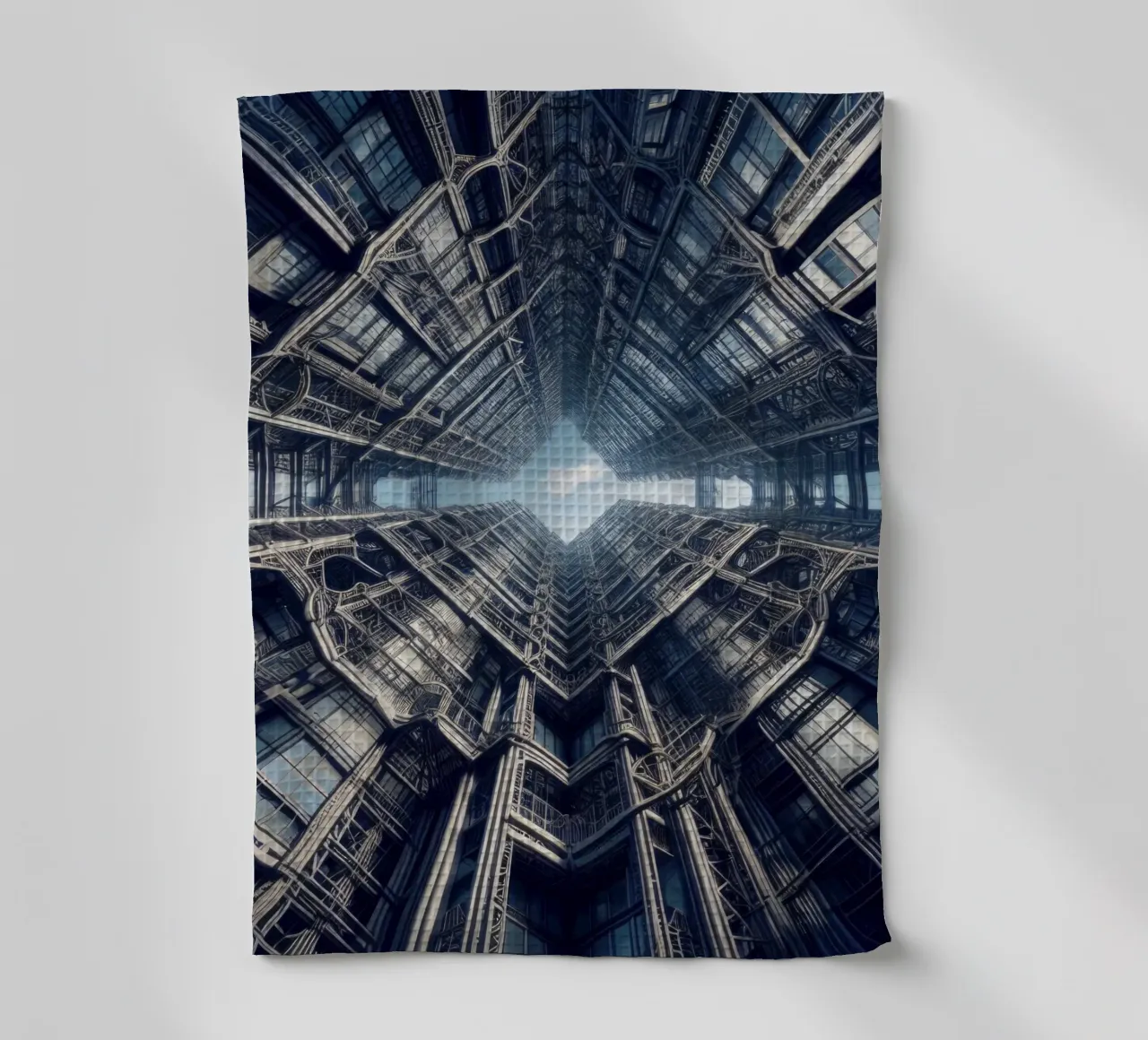 Sphere 038 - Intricate Steel-Framed Skyscrapers tea towel by Spheres