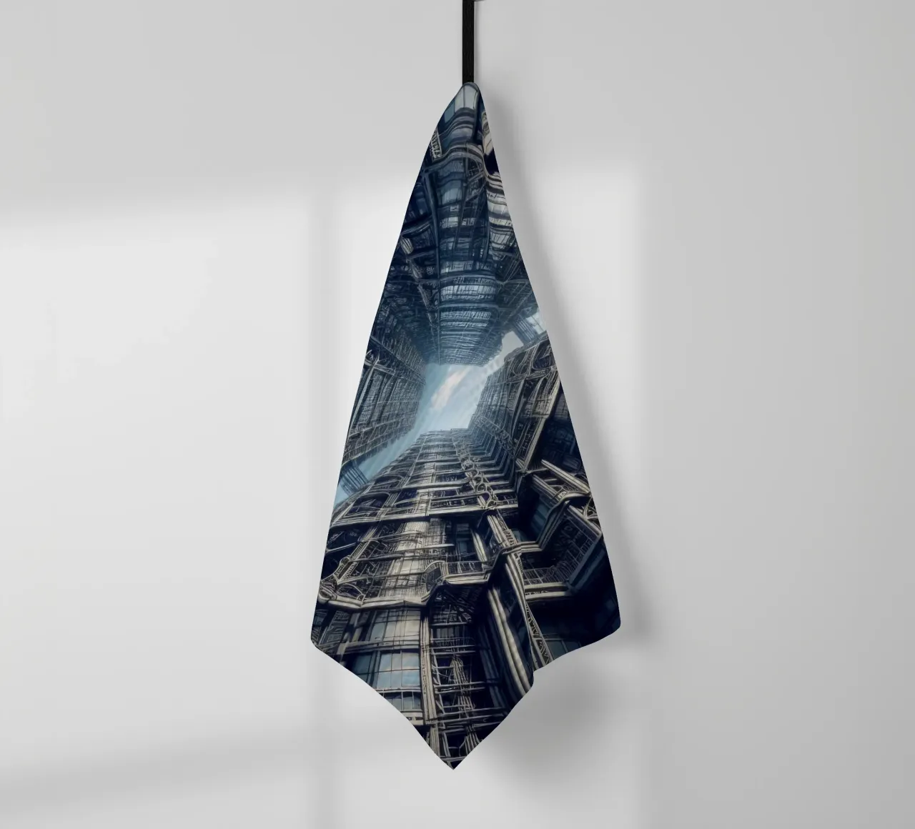 Sphere 038 - Intricate Steel-Framed Skyscrapers tea towel by Spheres