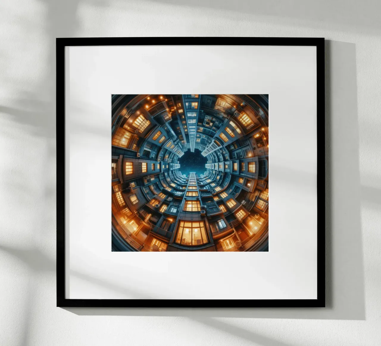 Sphere 015 - Futuristic Urban Courtyard poster con telaio in alluminio da Spheres