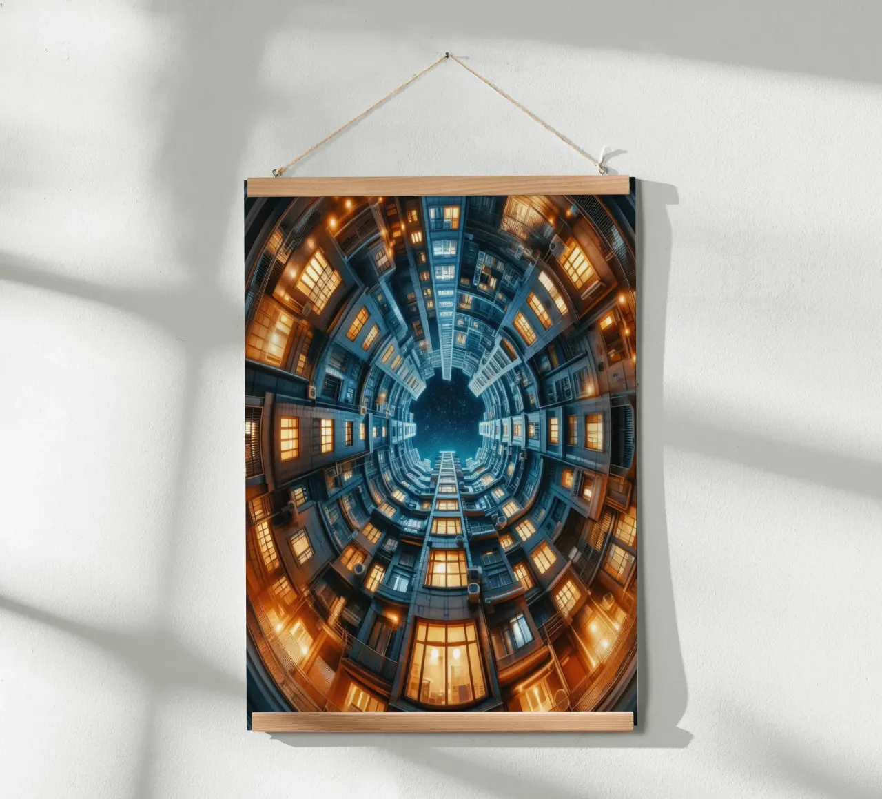 Sphere 015 - Futuristic Urban Courtyard poster con telaio in alluminio da Spheres