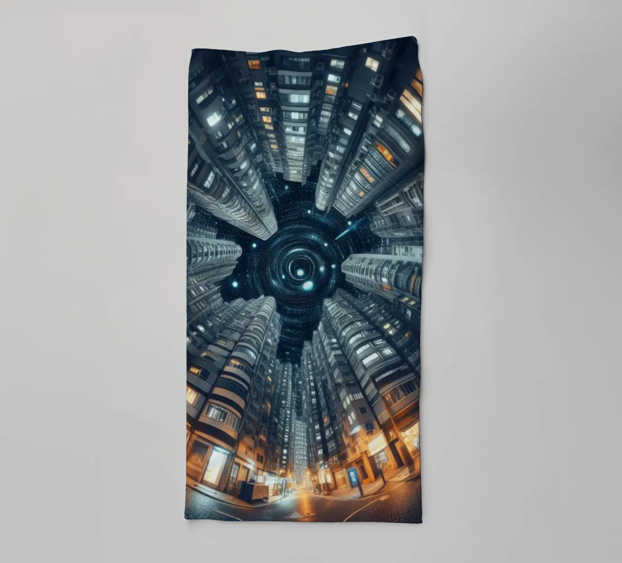 Sphere 032 - Futuristic Cityscape asciugamano da bagno da Spheres