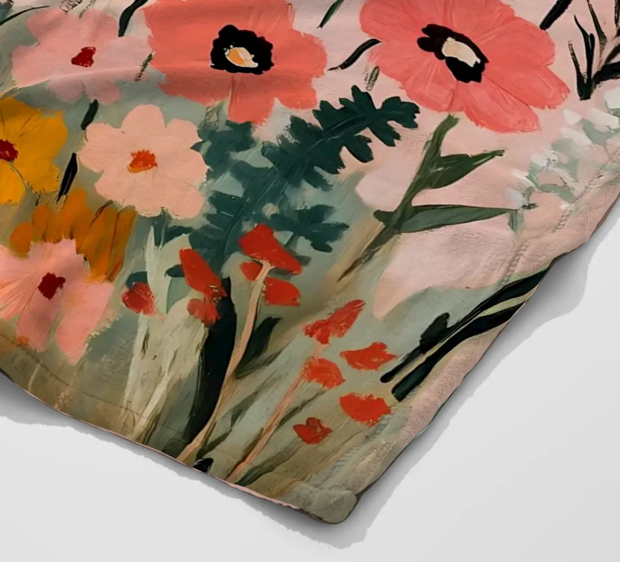 Daisies Wildflowers Field fleece blanket by IamHomeStudio