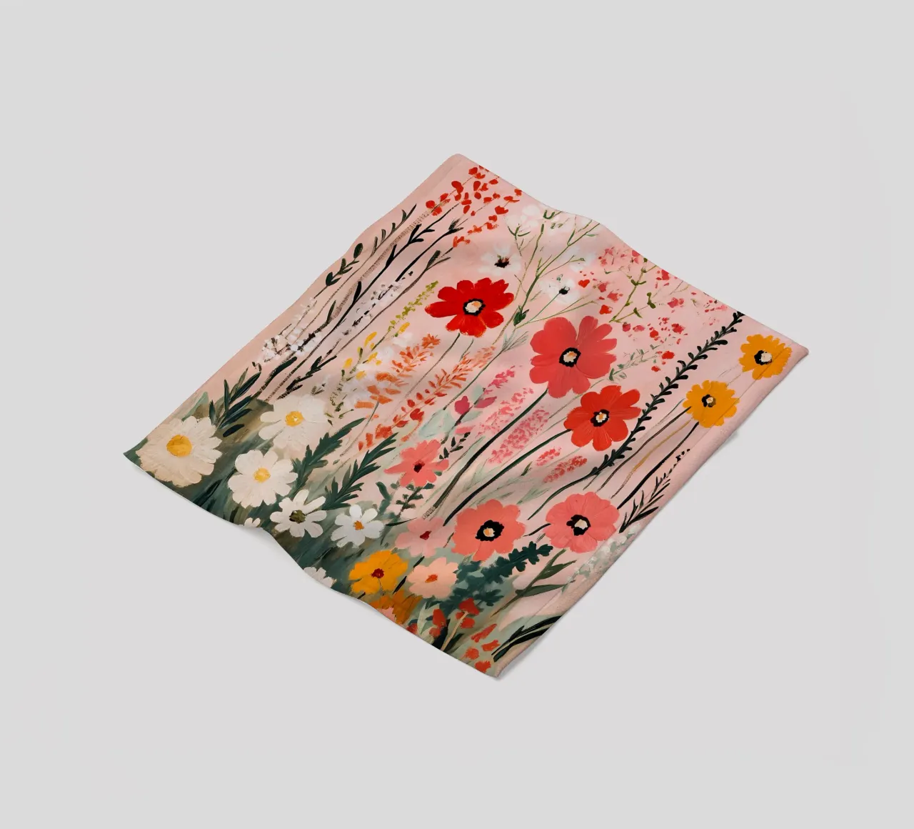 Daisies Wildflowers Field fleece blanket by IamHomeStudio
