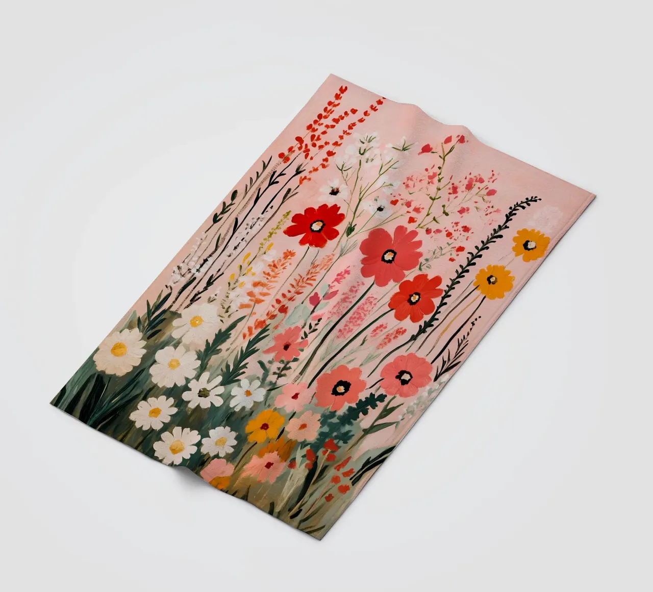 Daisies Wildflowers Field fleece blanket by IamHomeStudio