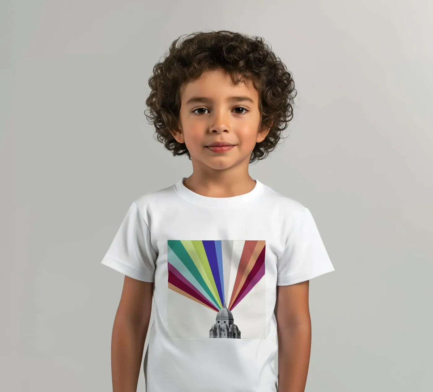 Tower Rainbow t-shirt bambini da The Gently Unfurling Sneak