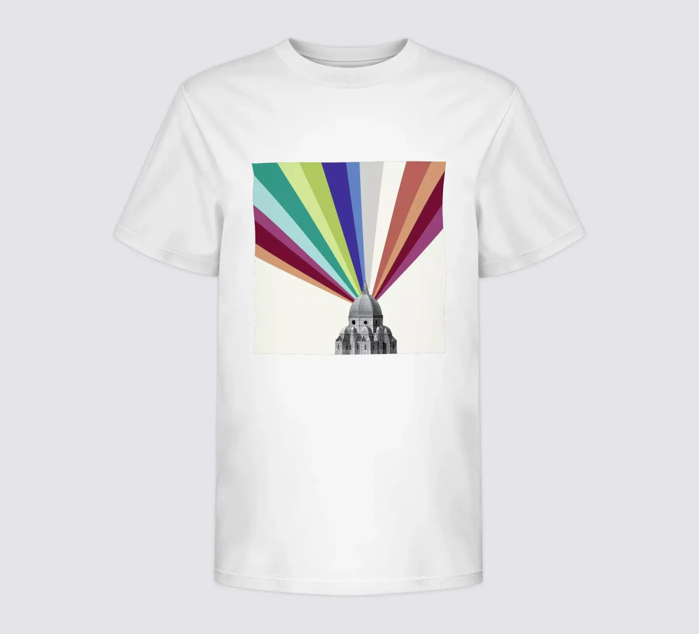 Tower Rainbow t-shirt bambini da The Gently Unfurling Sneak