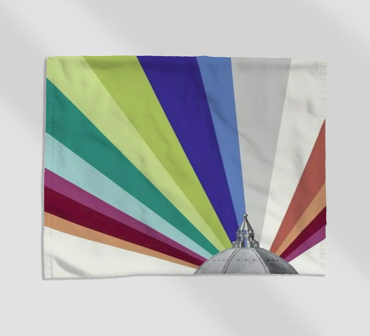Tower Rainbow beach towel by The Gently Unfurling Sneak