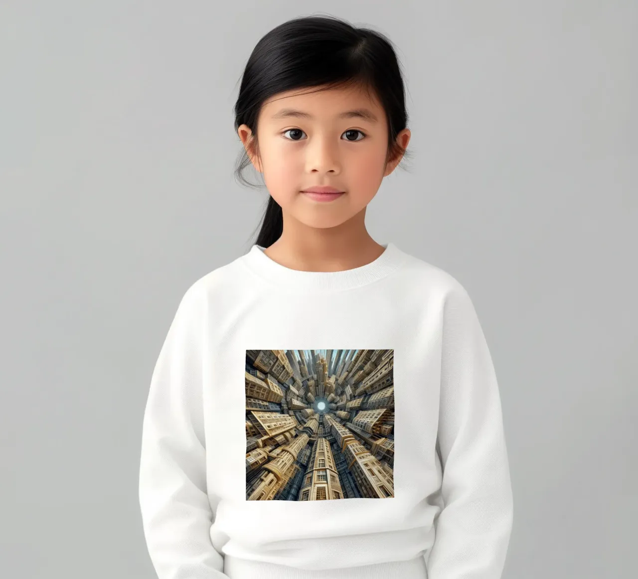 Sphere 035 - Towering Symmetrical Urban Structures Kinder Sweatshirt von Spheres