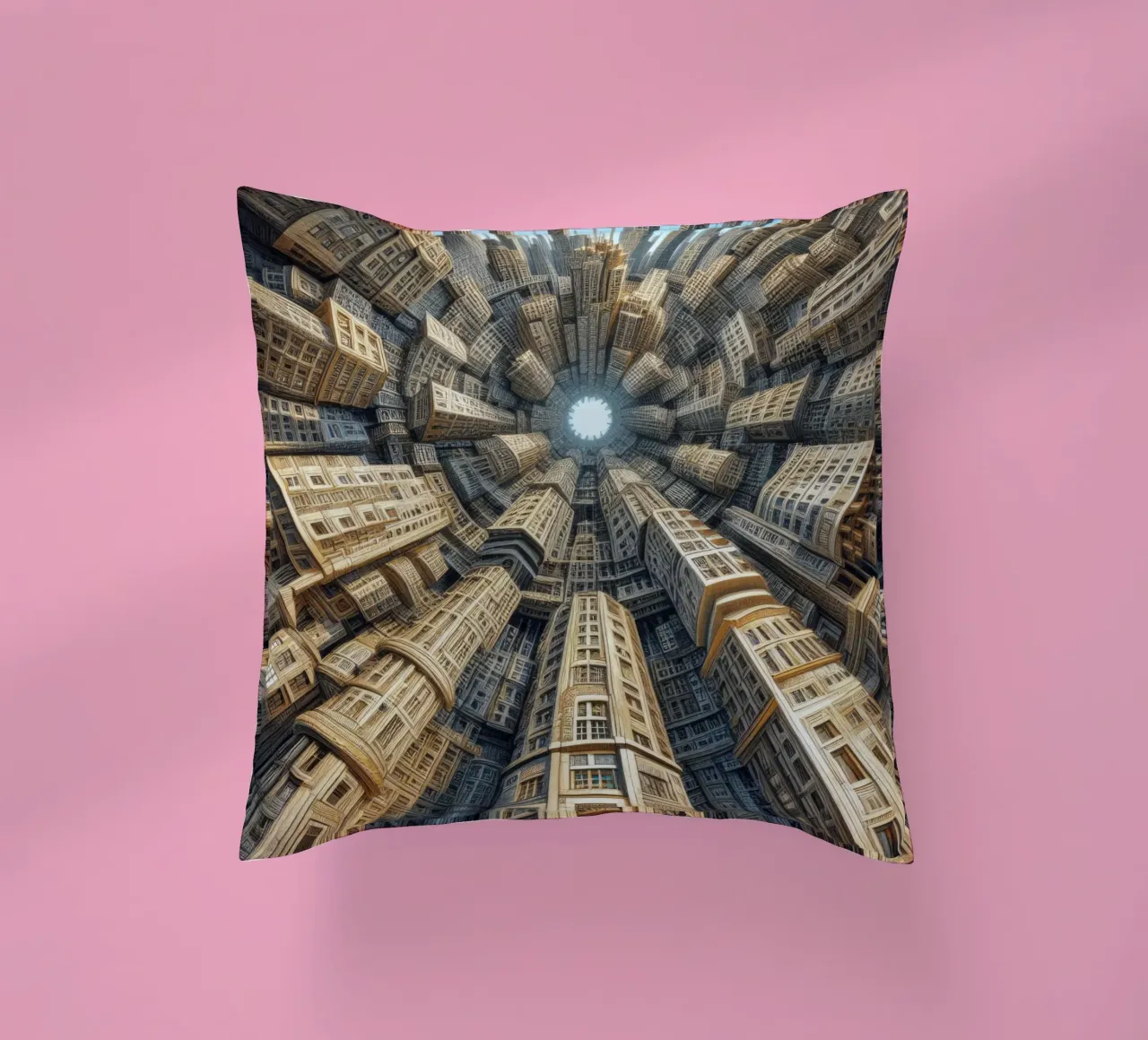 Sphere 035 - Towering Symmetrical Urban Structures cuscino da Spheres