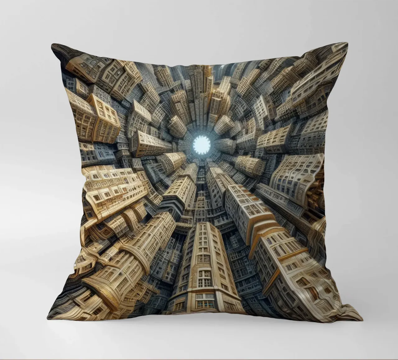 Sphere 035 - Towering Symmetrical Urban Structures cuscino da Spheres