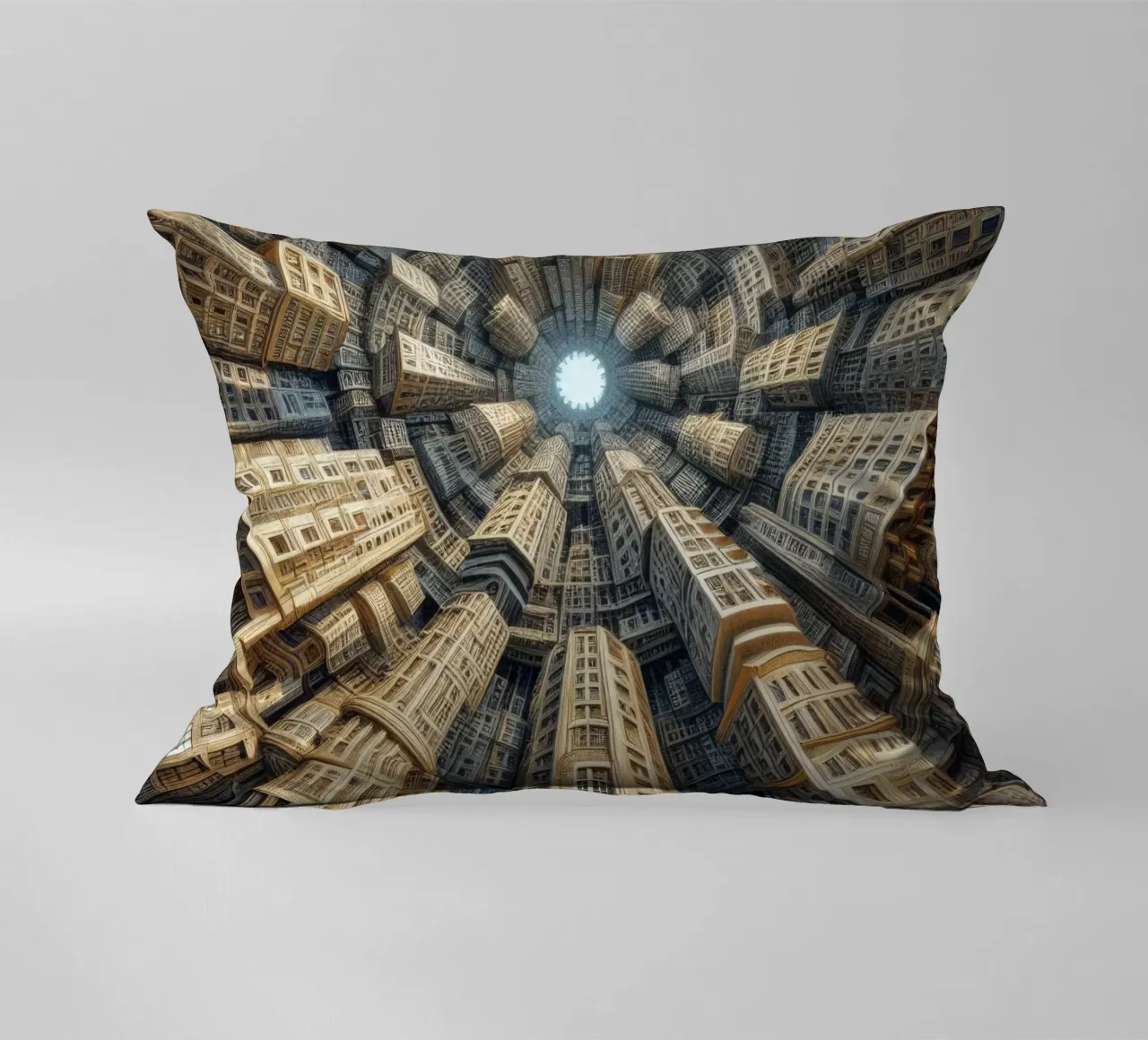 Sphere 035 - Towering Symmetrical Urban Structures cuscino da Spheres