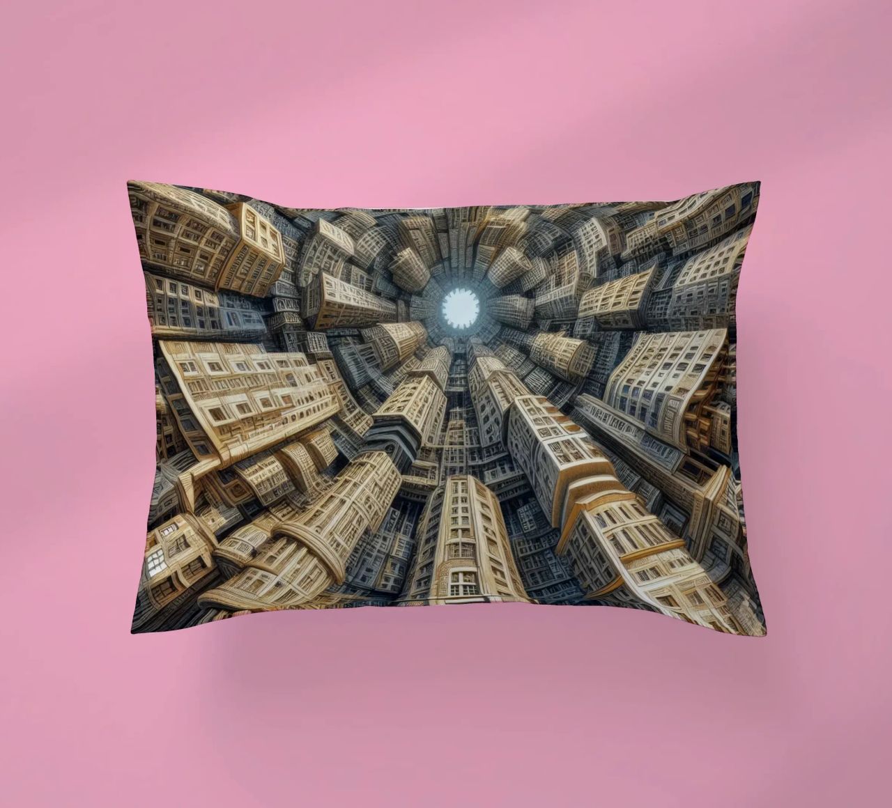 Sphere 035 - Towering Symmetrical Urban Structures cuscino da Spheres