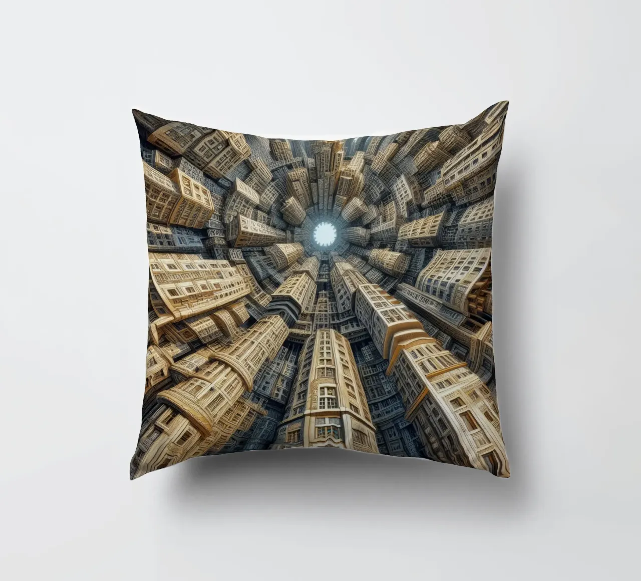 Sphere 035 - Towering Symmetrical Urban Structures cuscino da Spheres