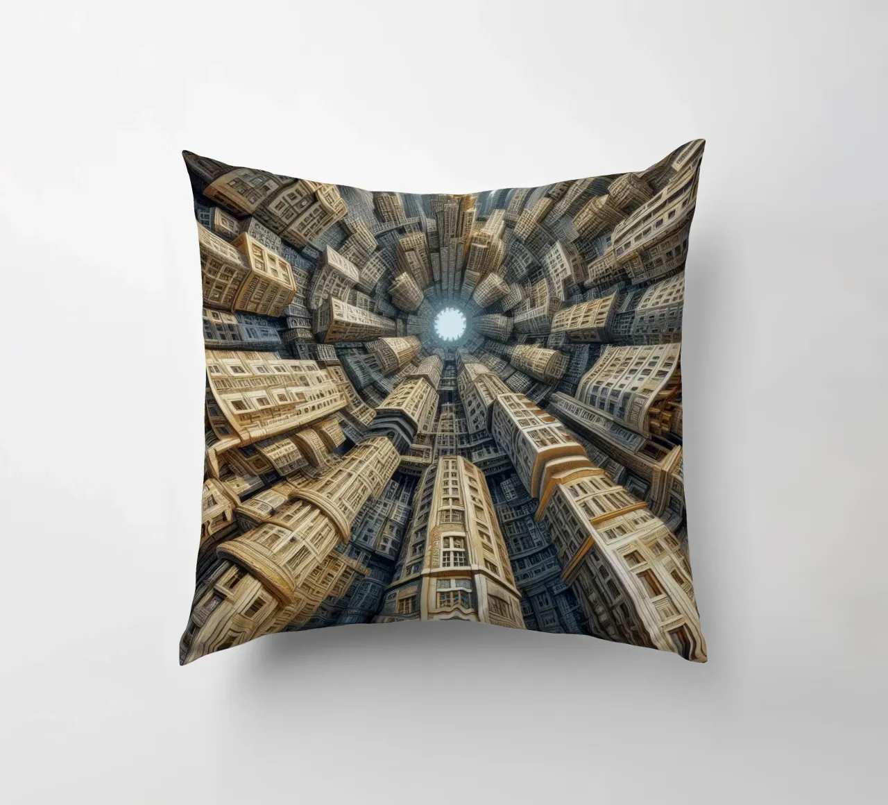 Sphere 035 - Towering Symmetrical Urban Structures cuscino da Spheres