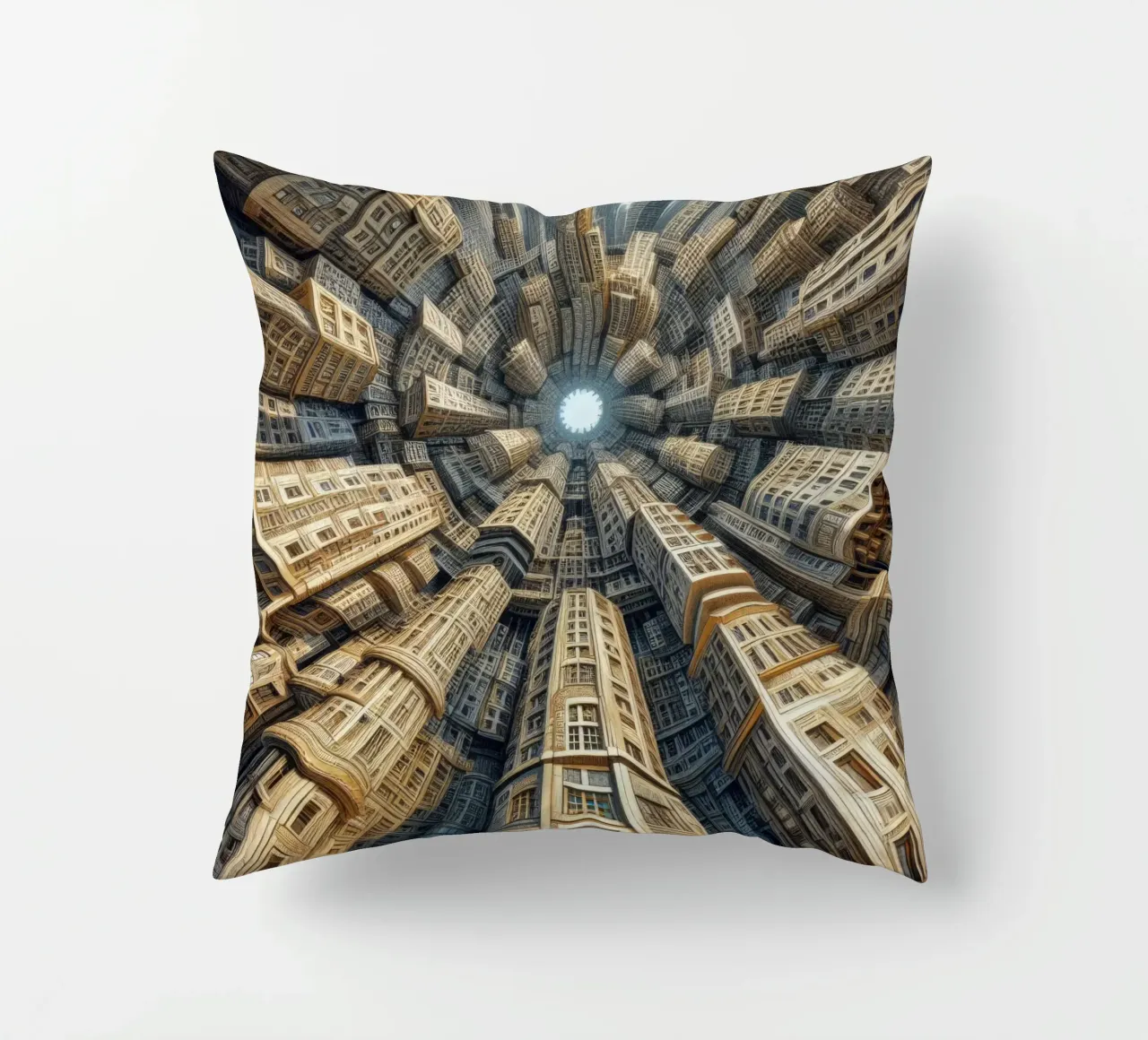 Sphere 035 - Towering Symmetrical Urban Structures cuscino da Spheres