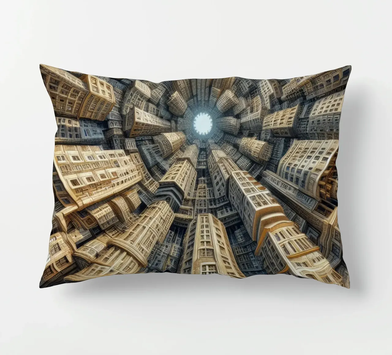 Sphere 035 - Towering Symmetrical Urban Structures cuscino da Spheres