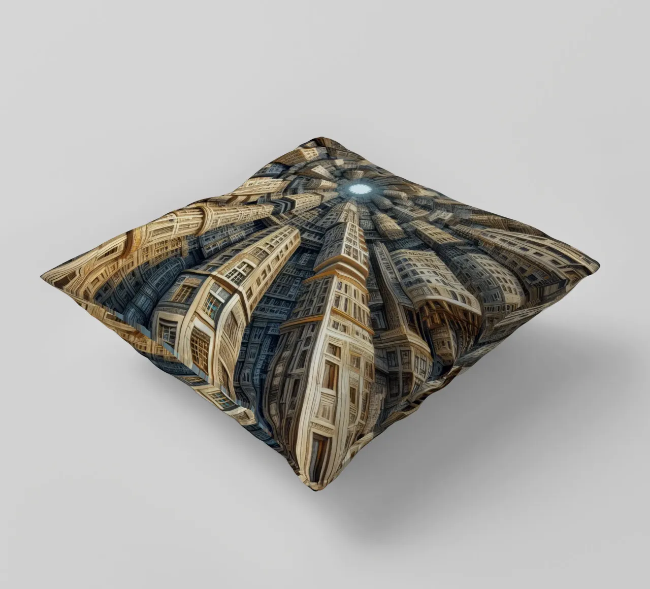 Sphere 035 - Towering Symmetrical Urban Structures cuscino da Spheres