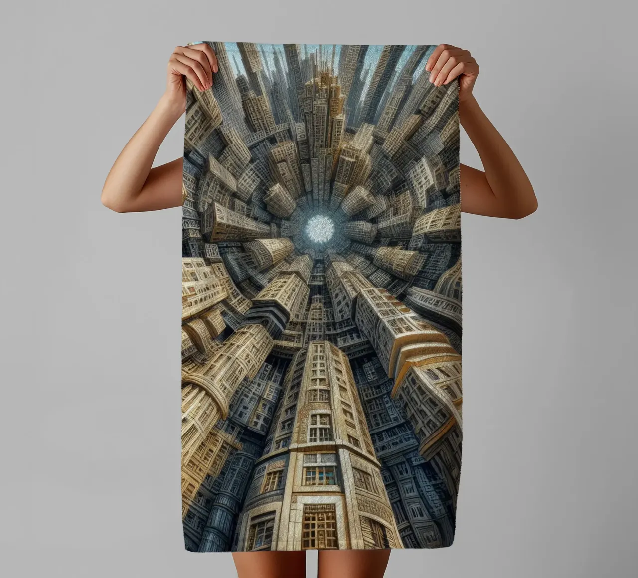 Sphere 035 - Towering Symmetrical Urban Structures asciugamano da bagno da Spheres