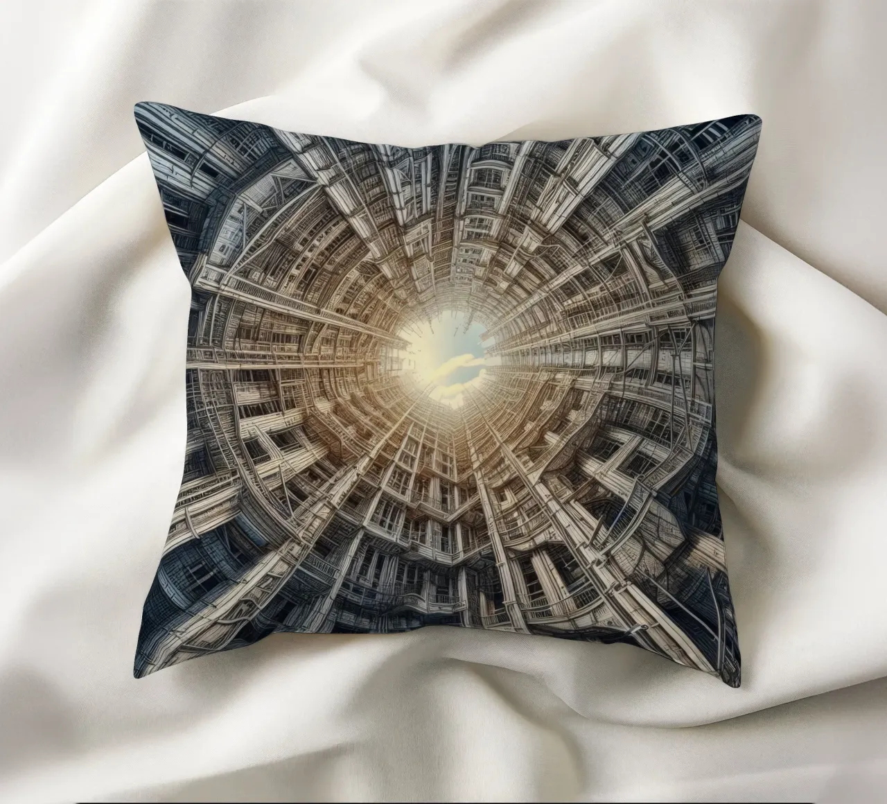 Sphere 040 - Futuristic Tunnel-Like Architecture cuscino da Spheres